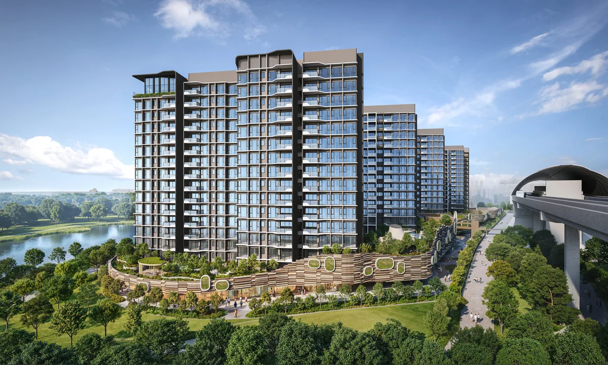 Tengah Garden Residences exterior perspective render 2 — artist's impression