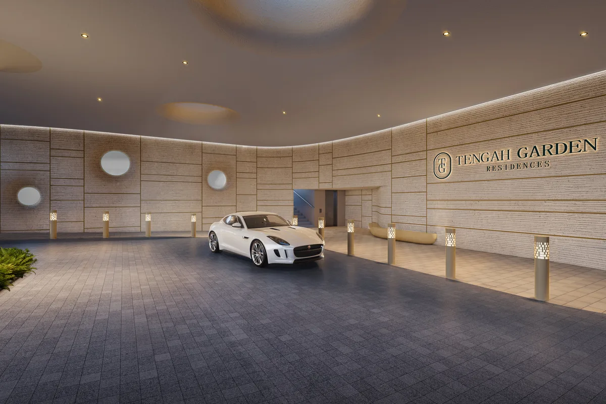 Tengah Garden Residences landscape and pool area render — artist's impression