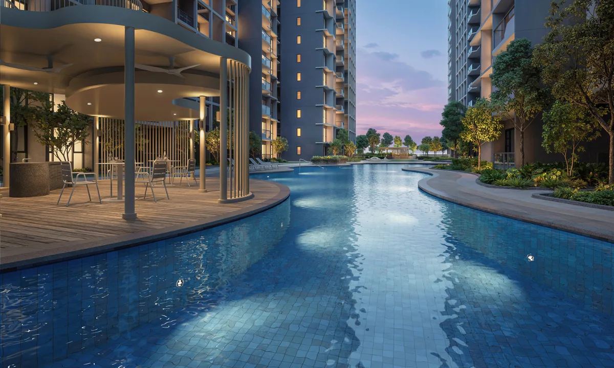 Tengah Garden Residences amenity zone render — artist's impression