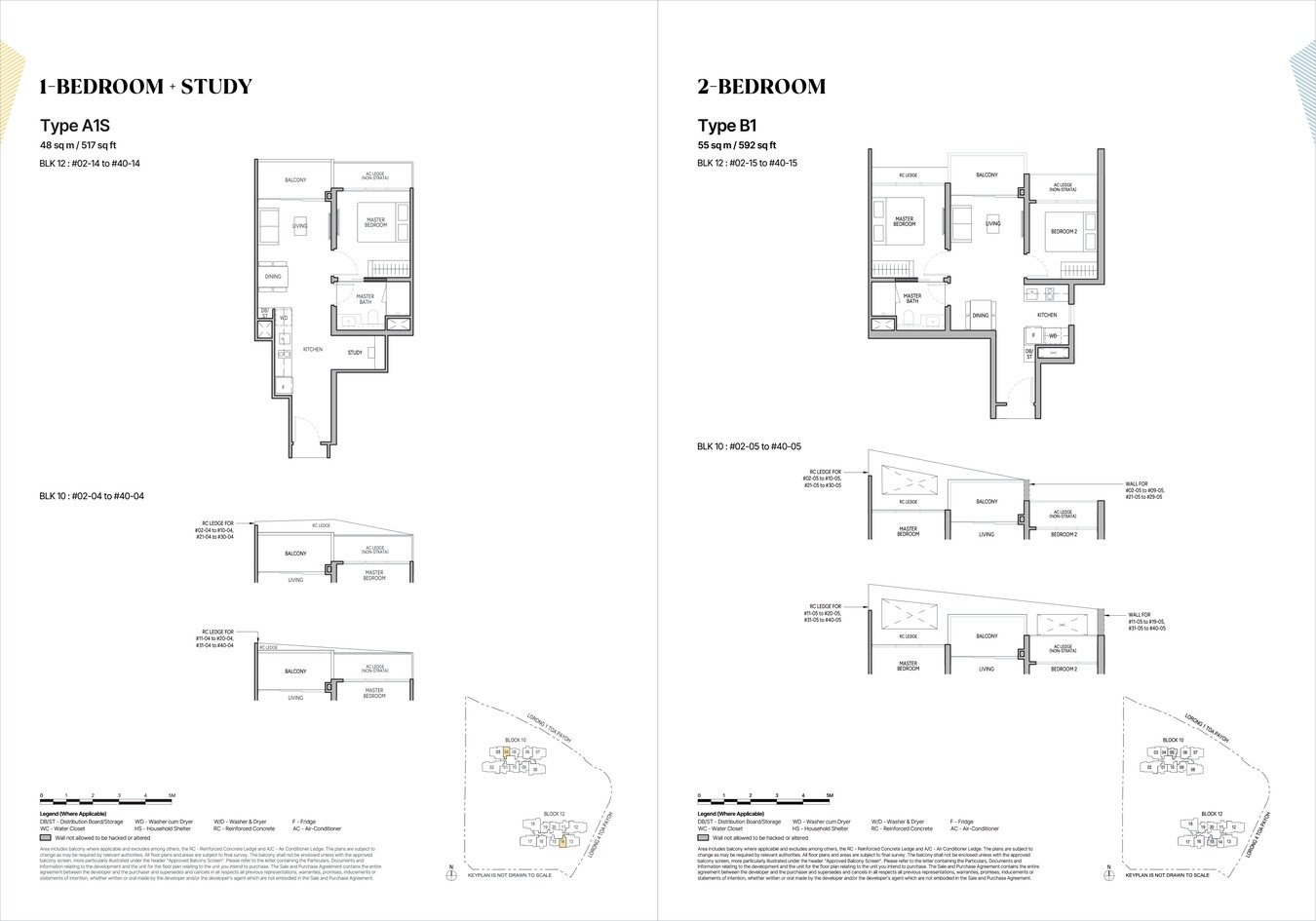 THE ORIE 1 Bedroom + Study floor plan