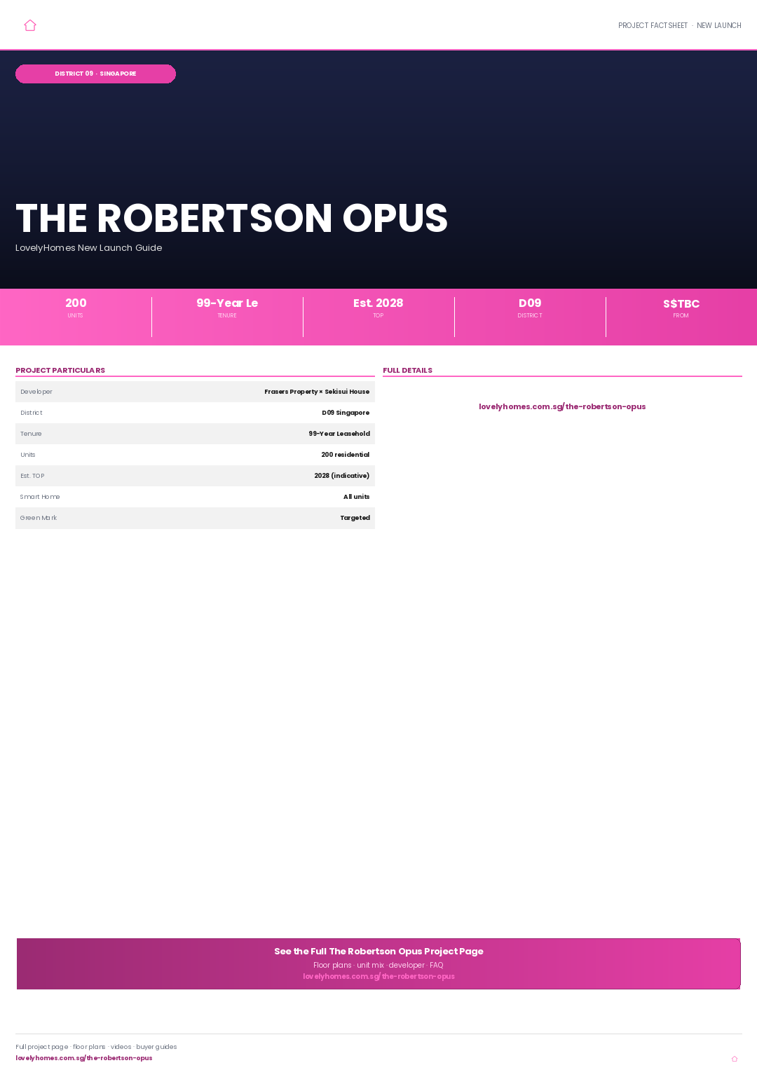 The Robertson Opus LovelyHomes factsheet page 1