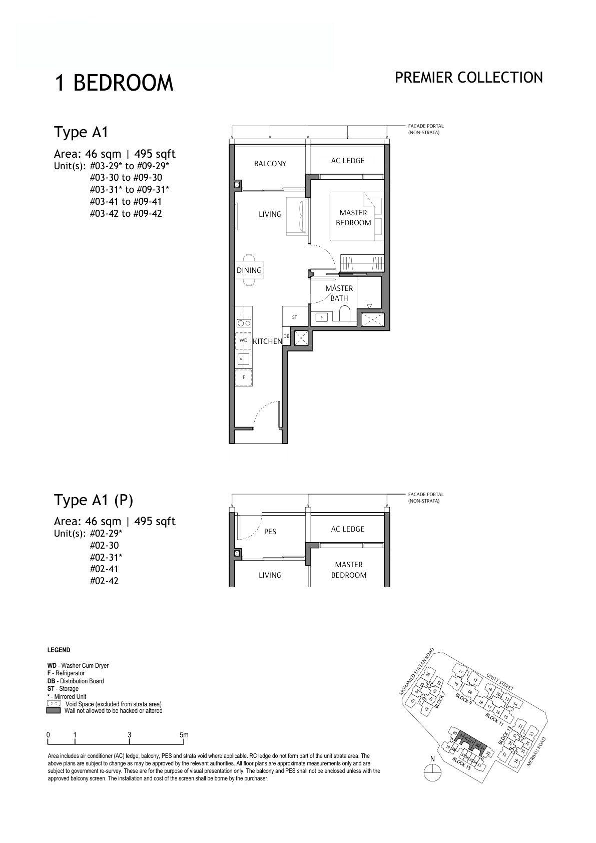 The Robertson Opus 1 Bedroom floor plan
