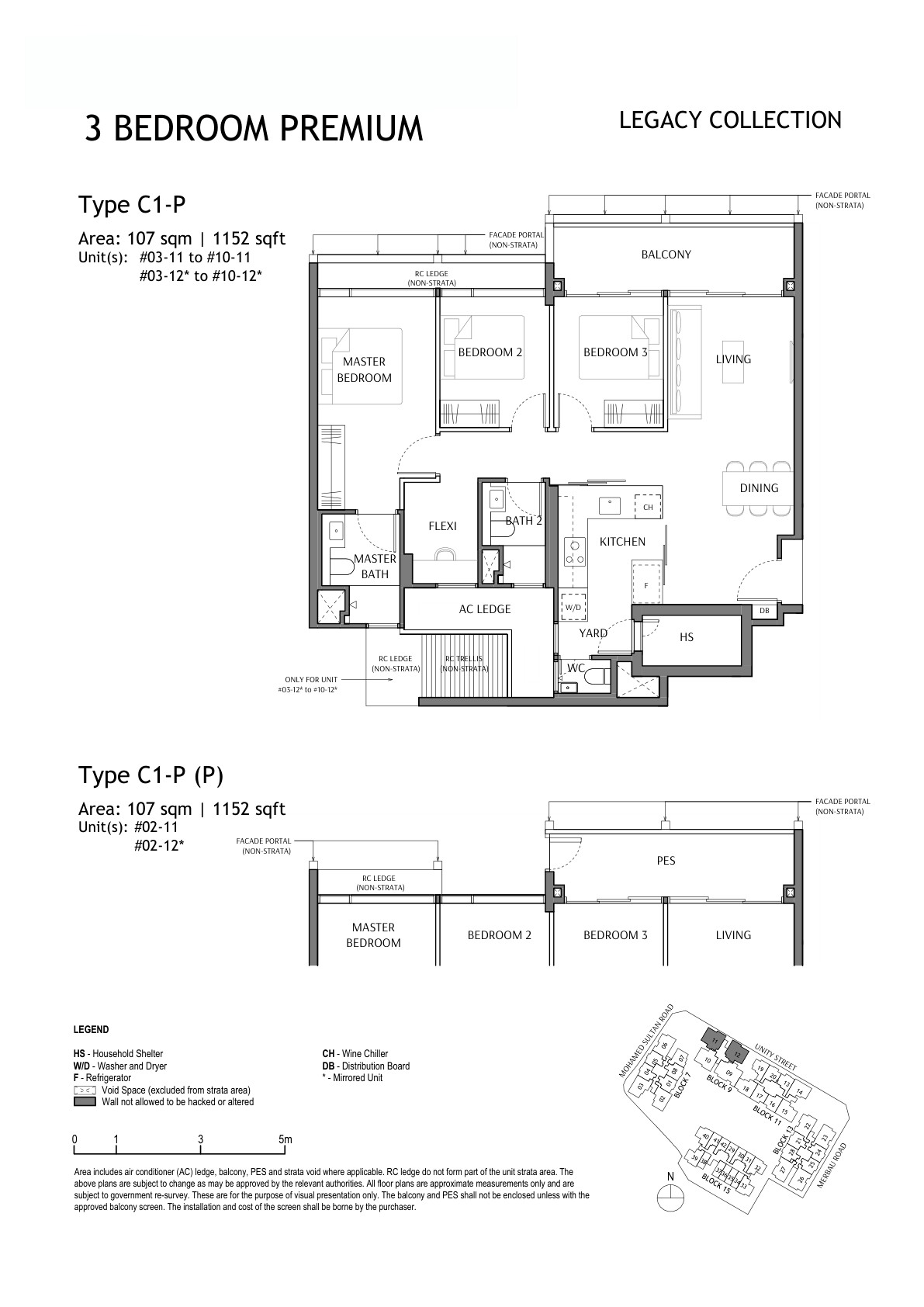 The Robertson Opus 2 Bedroom floor plan