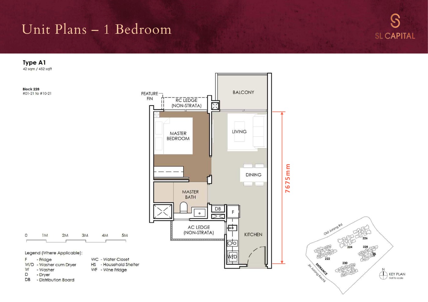 The Sen 1 Bedroom floor plan