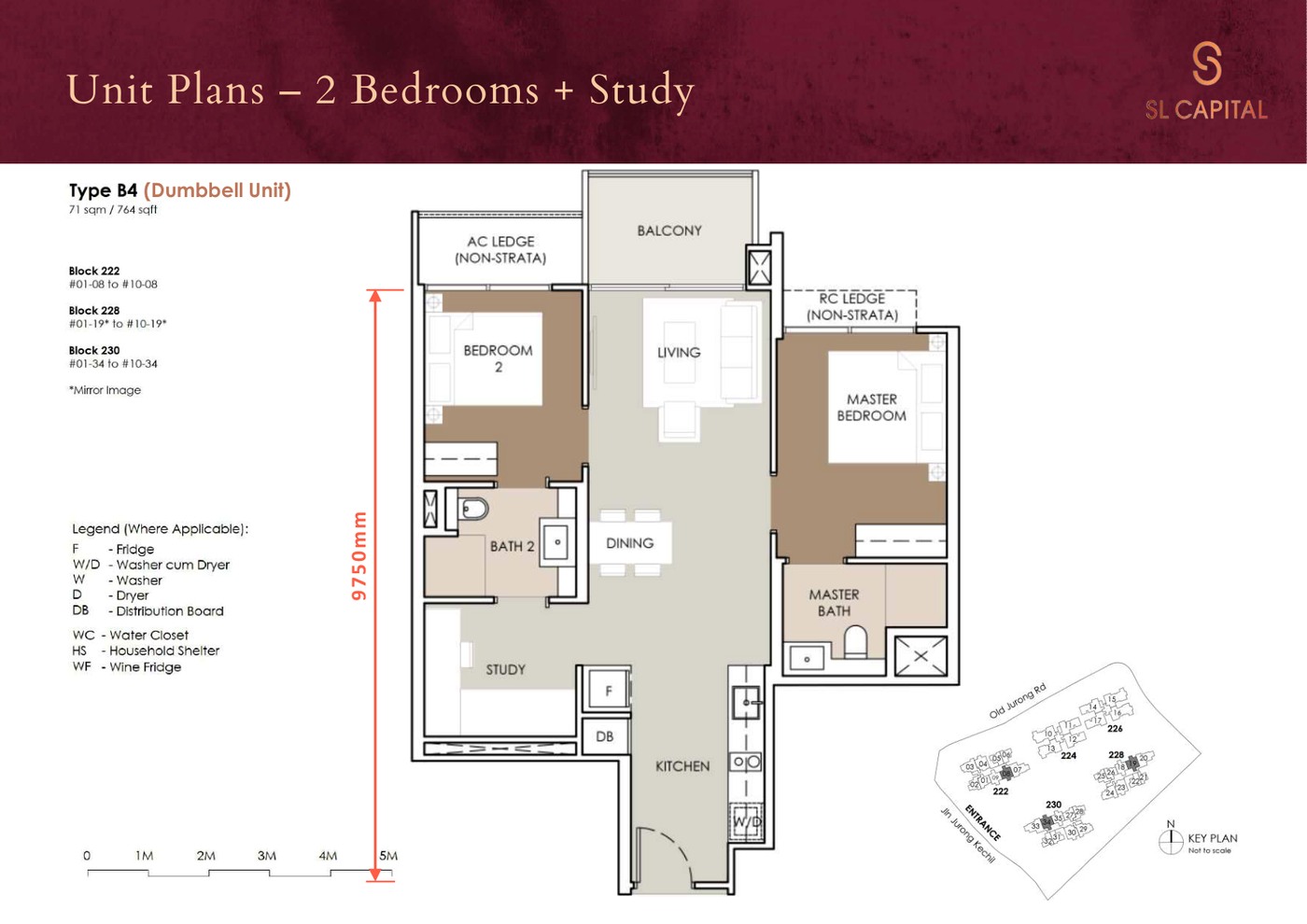The Sen 2 Bedroom + Study floor plan