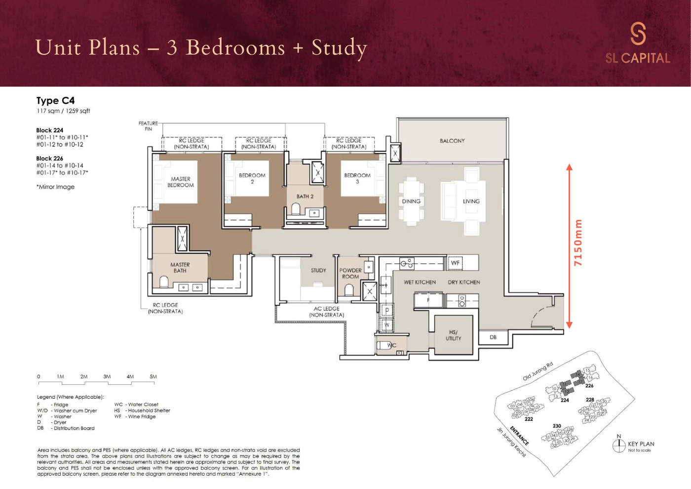 The Sen 3 Bedroom + Study floor plan