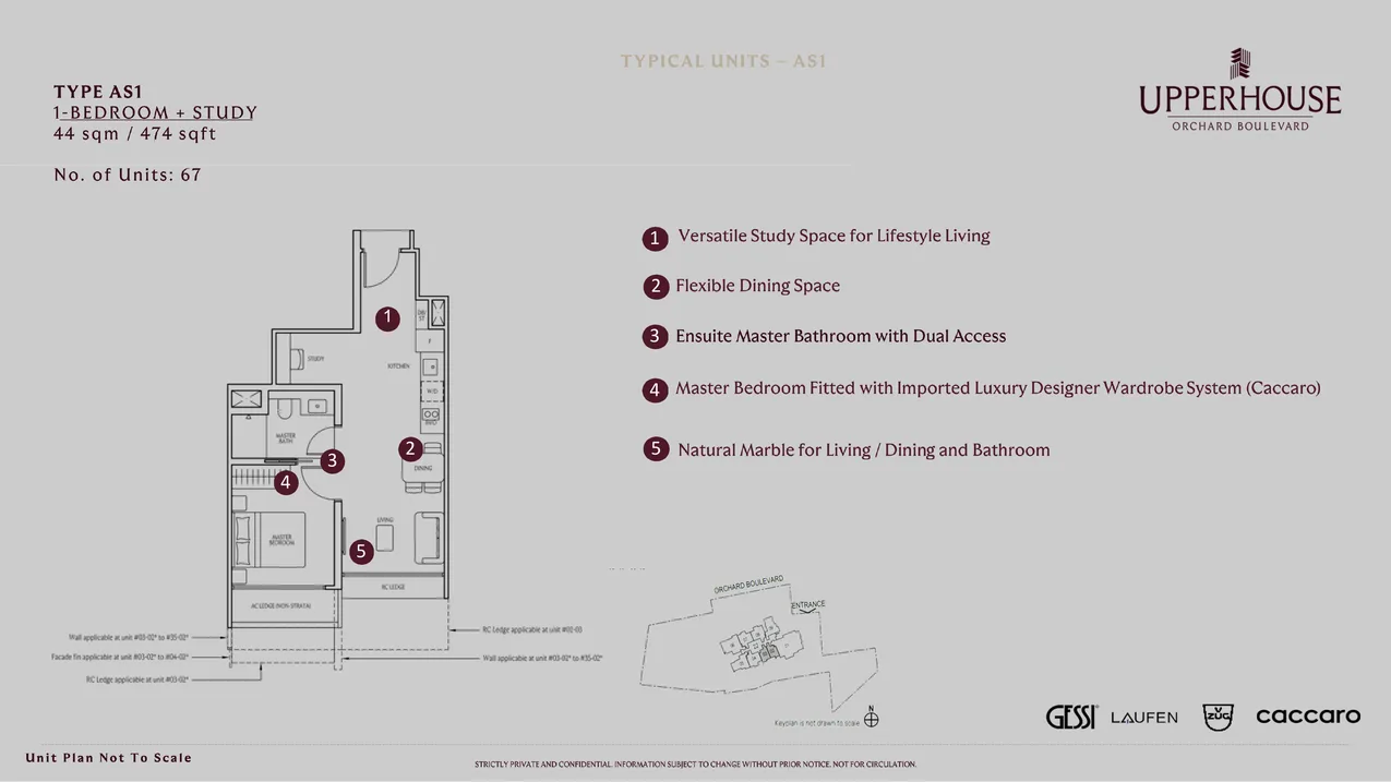 UPPERHOUSE 2-Bedroom Premium floor plan BP1 700 sqft