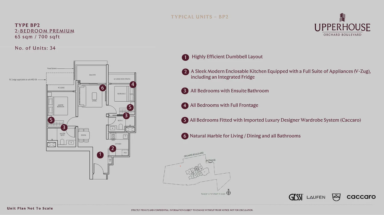 UPPERHOUSE 3-Bedroom Premium floor plan CP1 1012 sqft