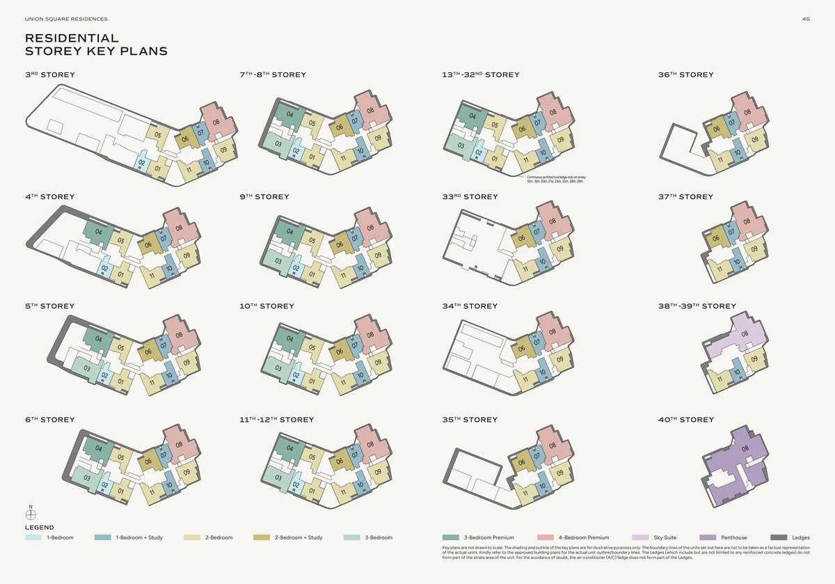 Union Square Residences storey key plans residential layout