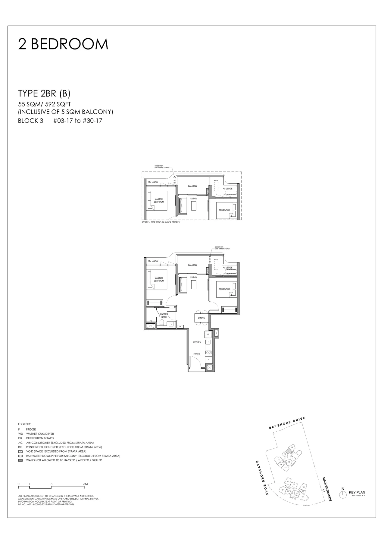 Vela Bay 2 Bedroom Type 2BR(B) floor plan