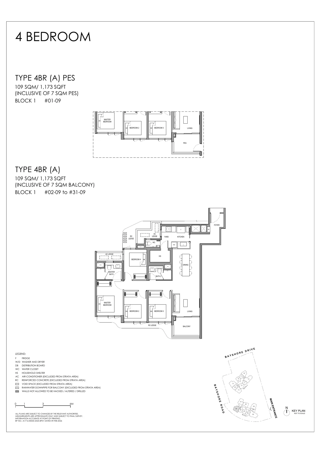 Vela Bay 4 Bedroom Type 4BR(A) floor plan