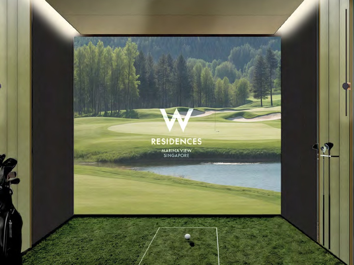 W Residences Marina View golf simulator artist impression