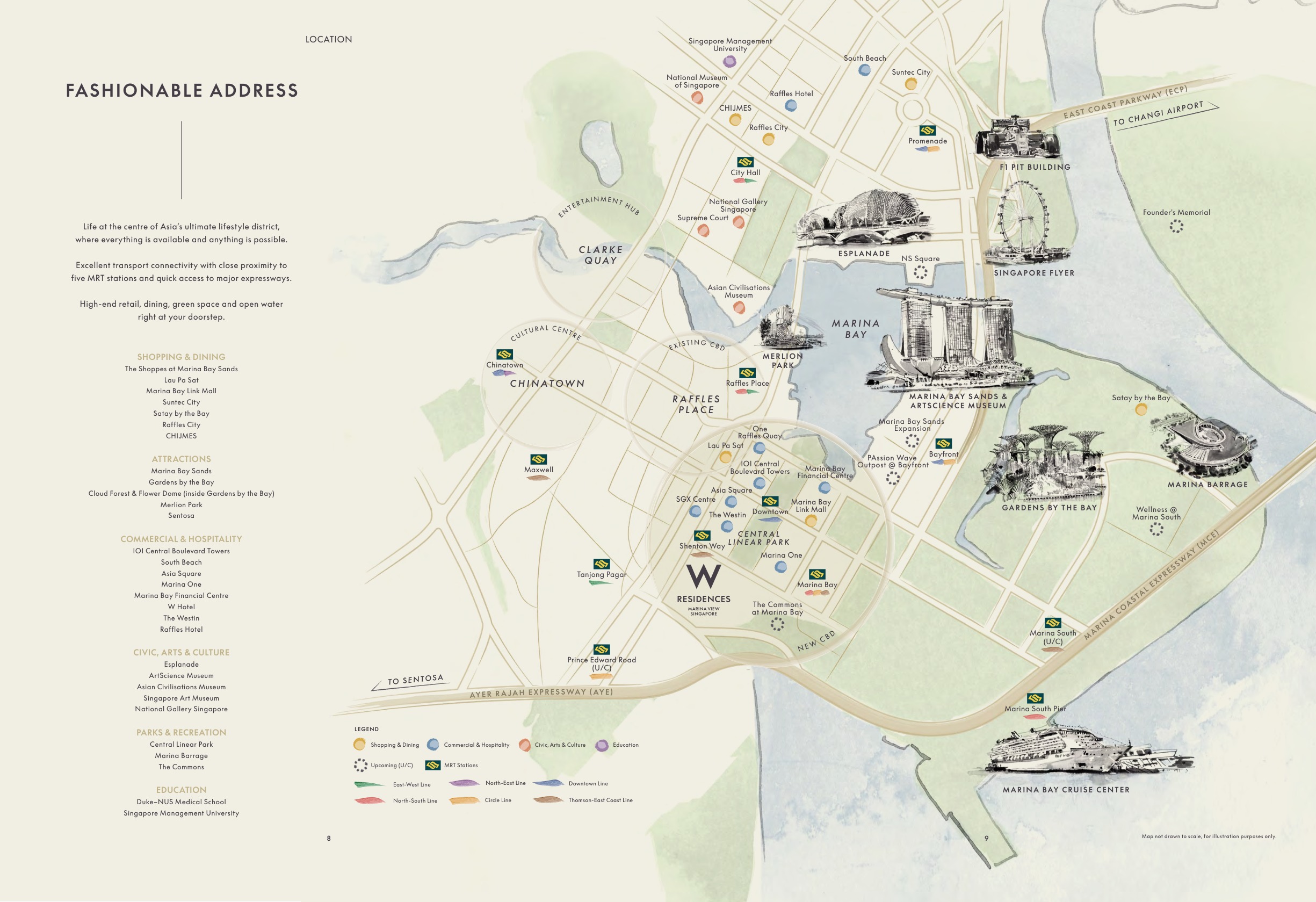 W Residences Marina View Marina Bay location map