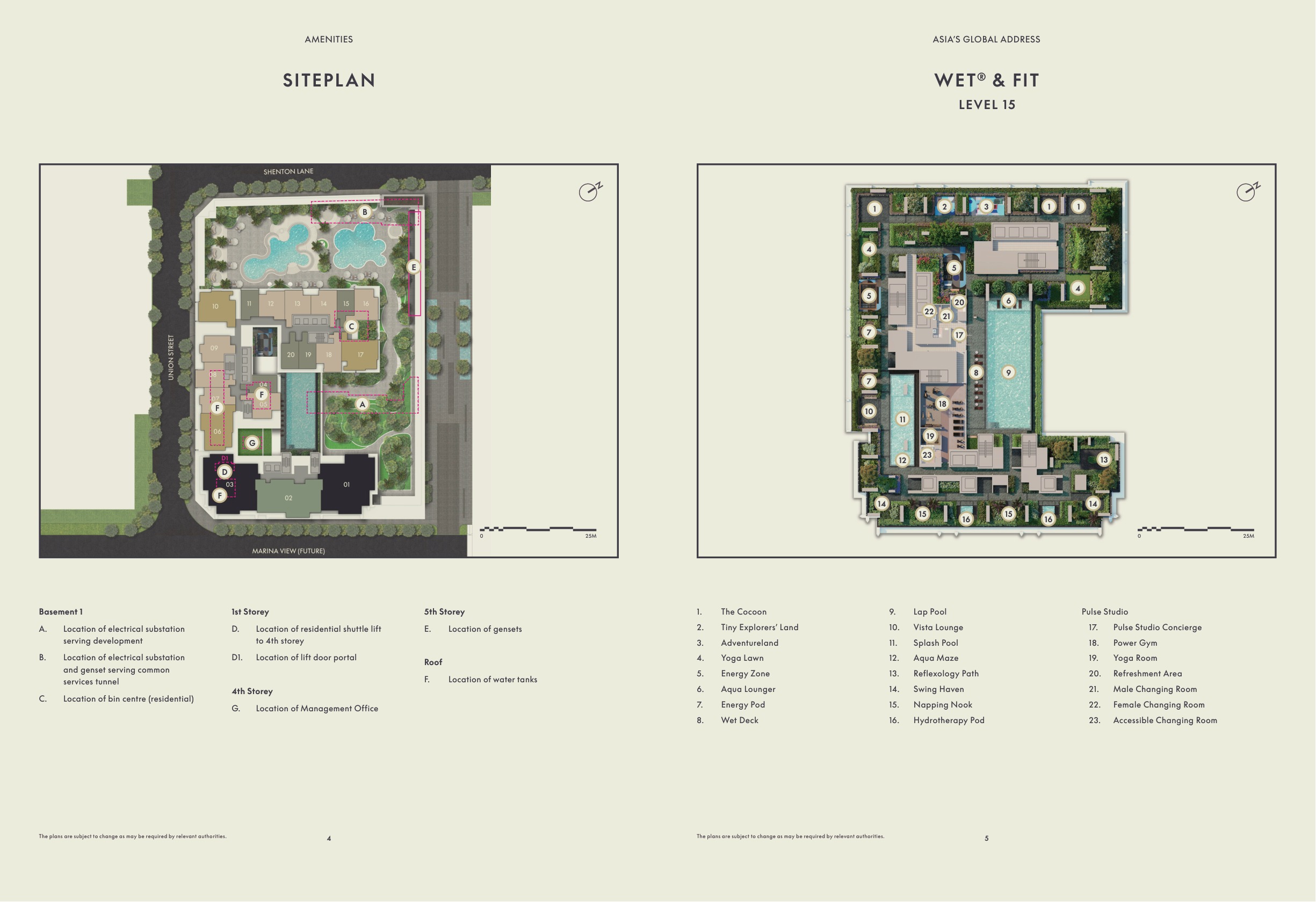 W Residences Marina View Level 15 facilities site plan