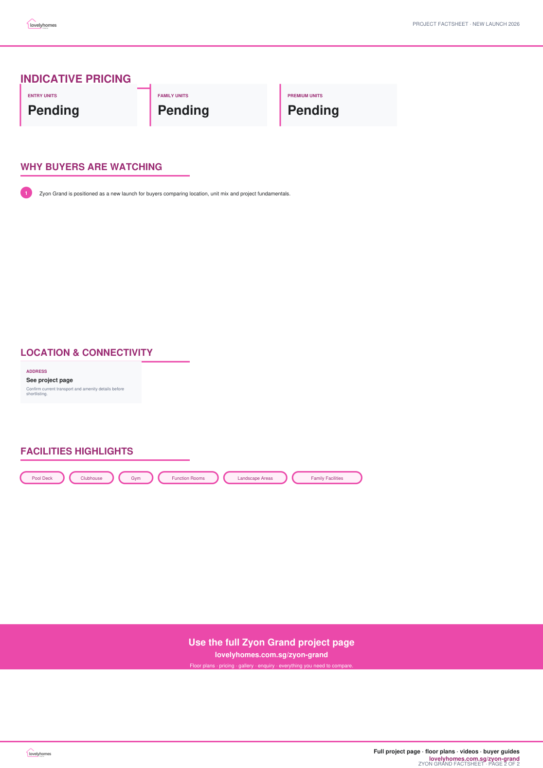 Zyon Grand LovelyHomes factsheet page 2 preview