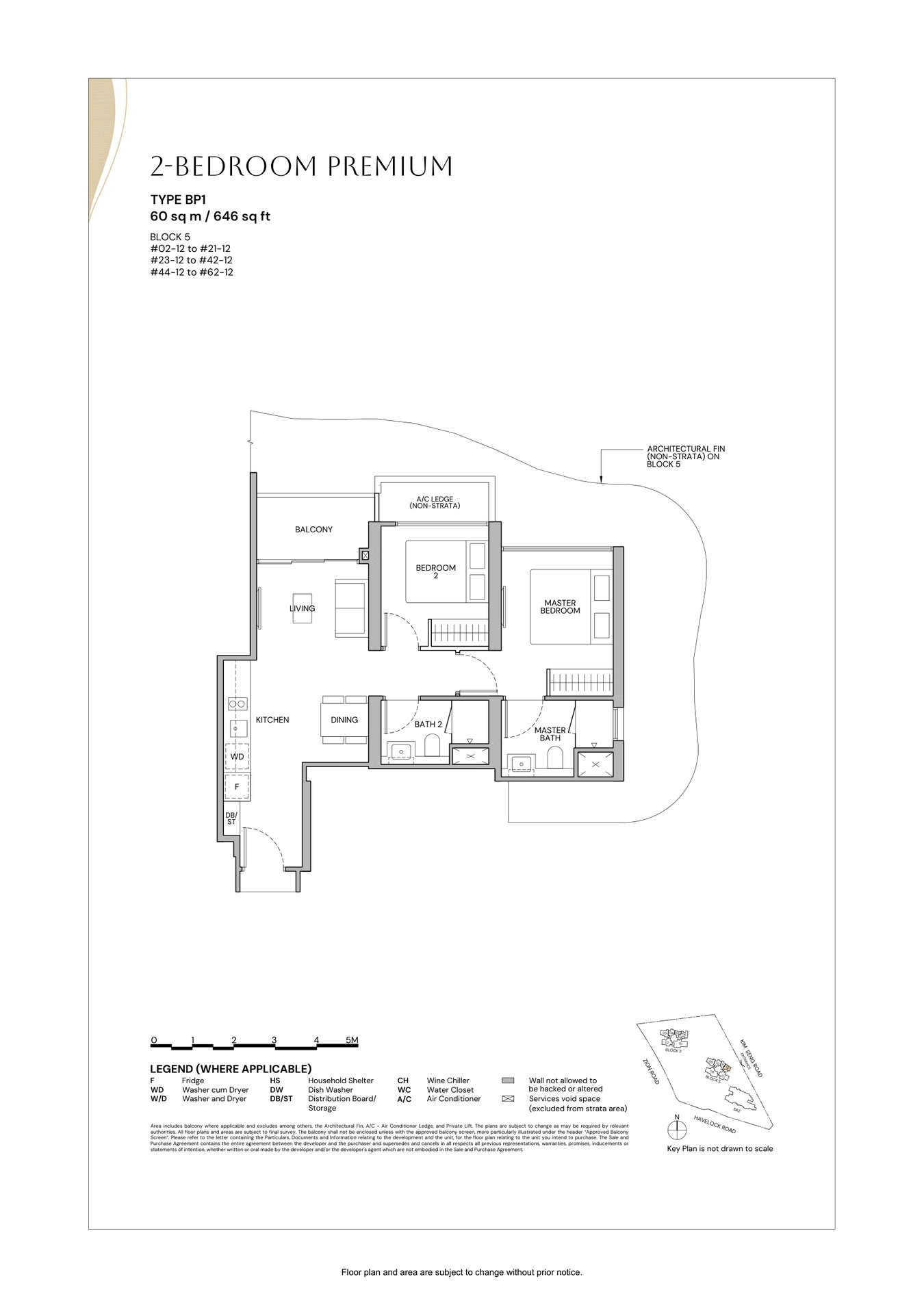 Zyon Grand 2 Bedroom Premium + Study floor plan