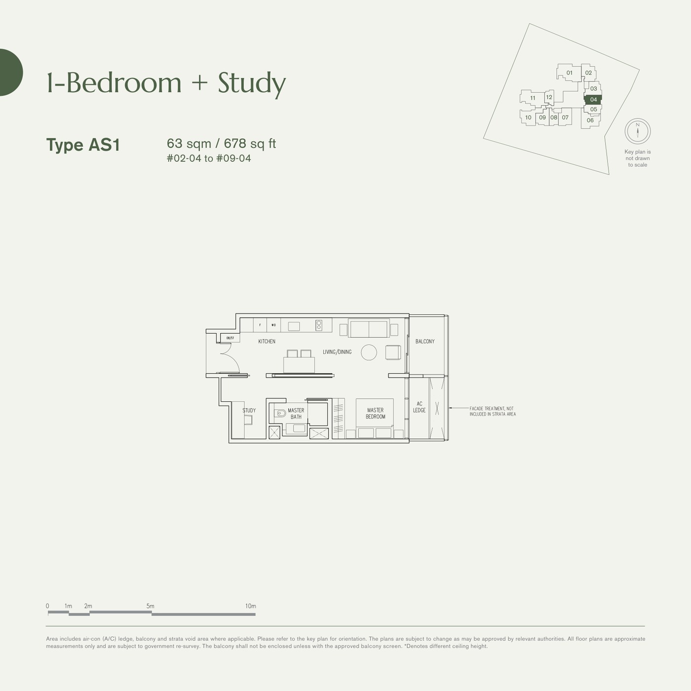 19 Nassim 1 Bedroom + Study Type AS1 floor plan