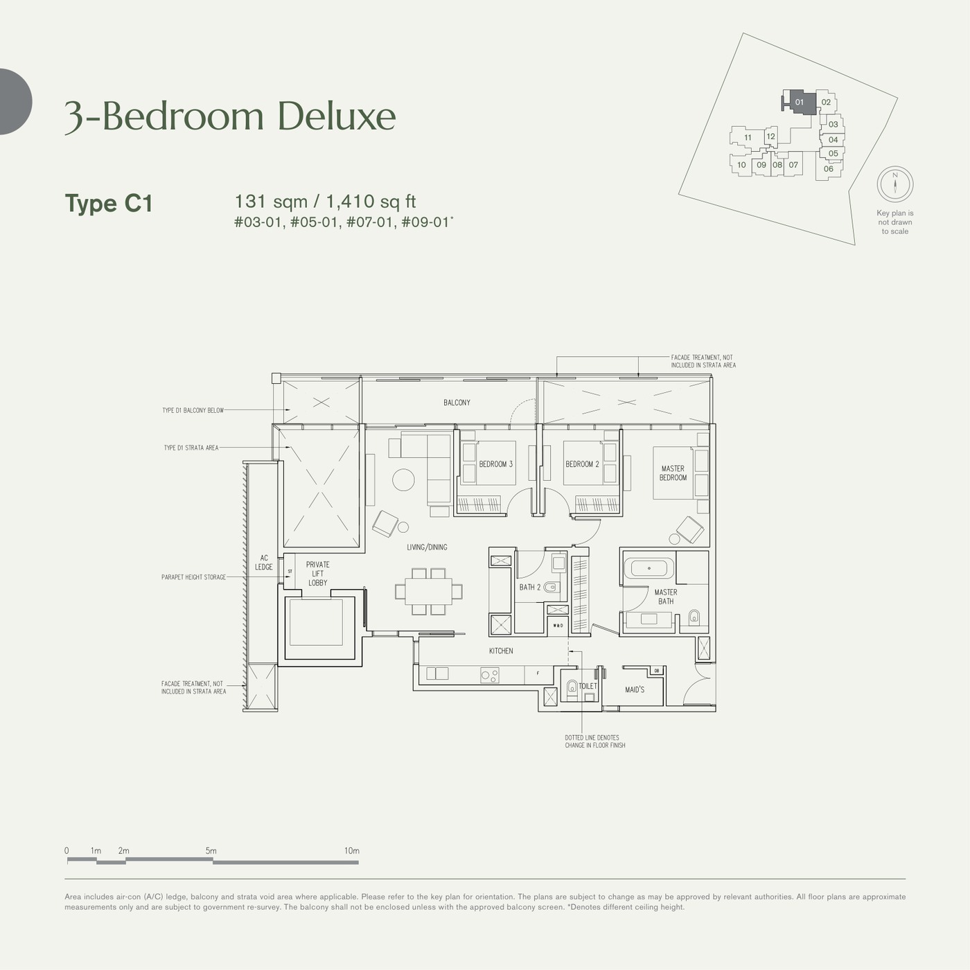 19 Nassim 3 Bedroom Deluxe Type C1 floor plan