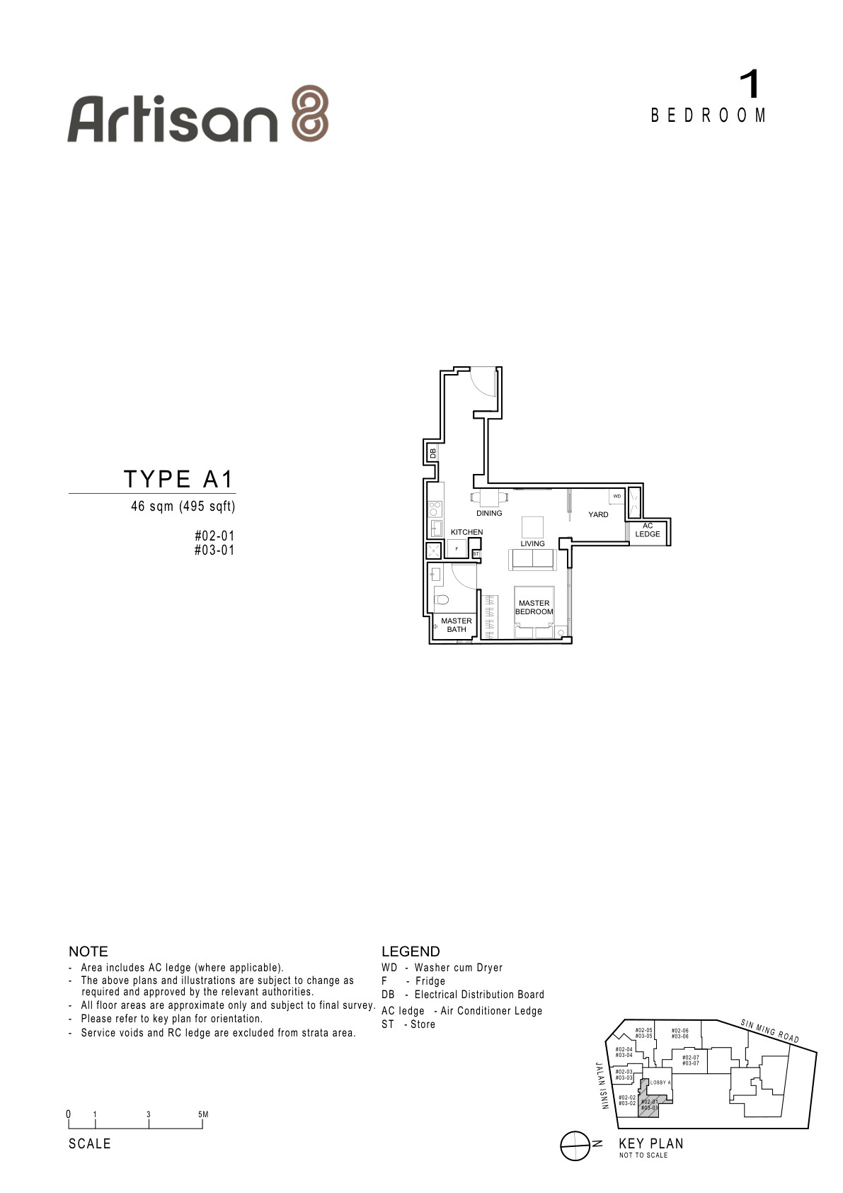 Artisan 8 1 Bedroom Type A1 floor plan