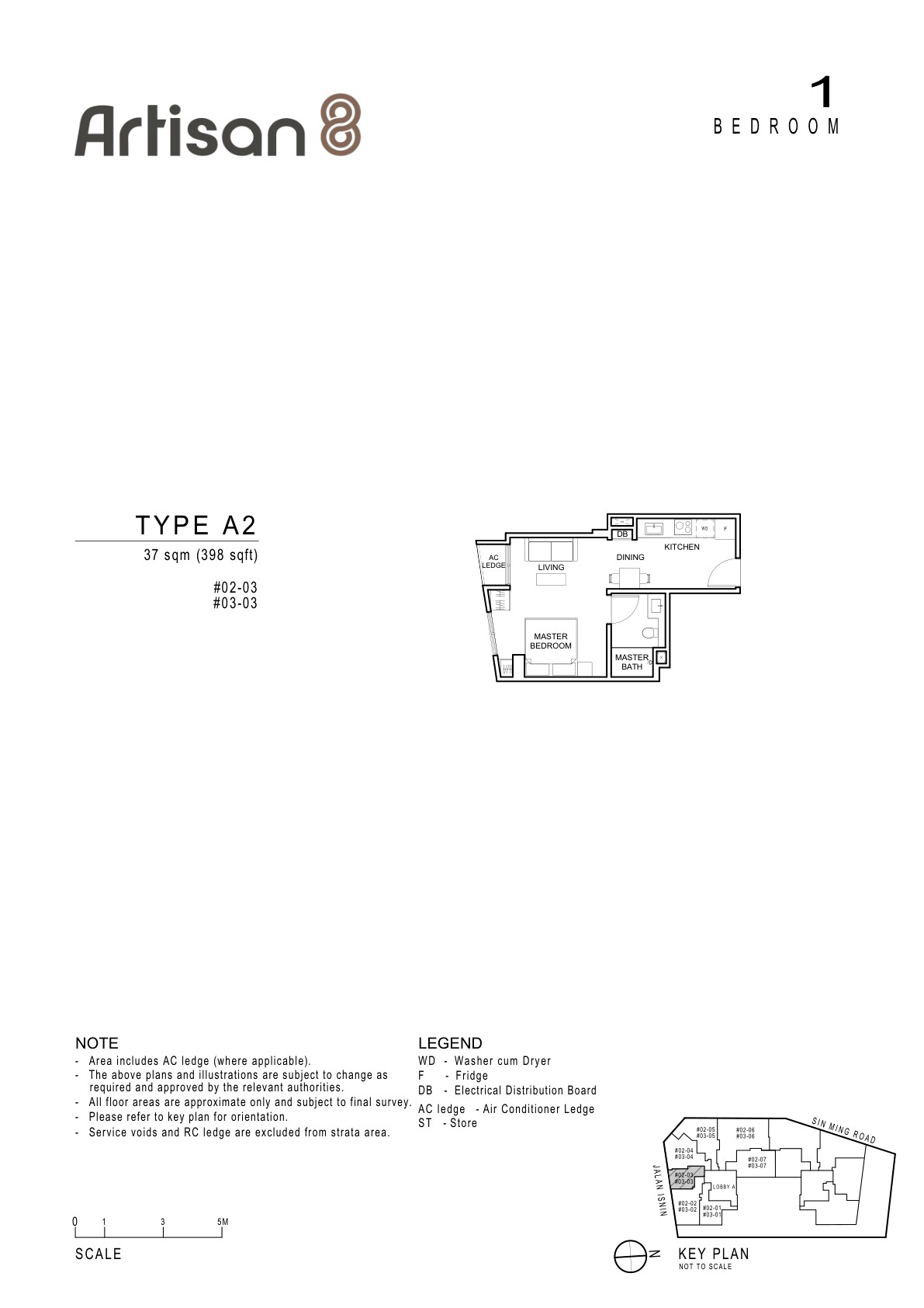 Artisan 8 1 Bedroom Type A2 floor plan