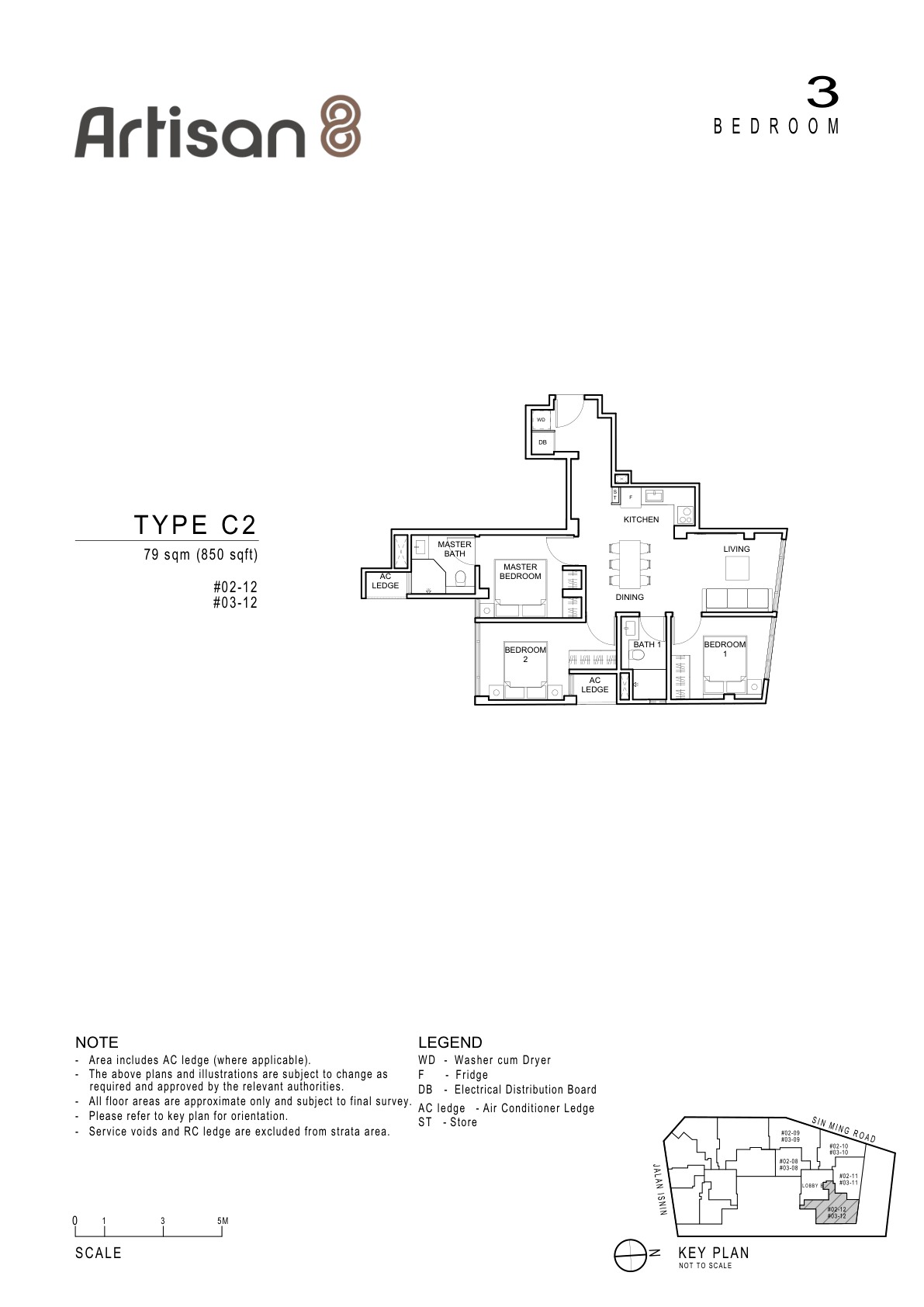Artisan 8 3 Bedroom + Study Type C3S floor plan
