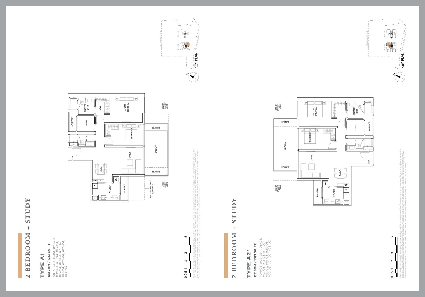 Boulevard 88 2 Bedroom + Study floor plan