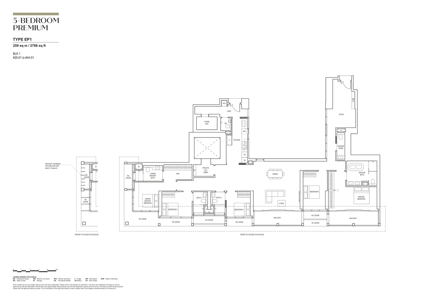 CanningHill Piers 5 Bedroom Premium Type E1 floor plan