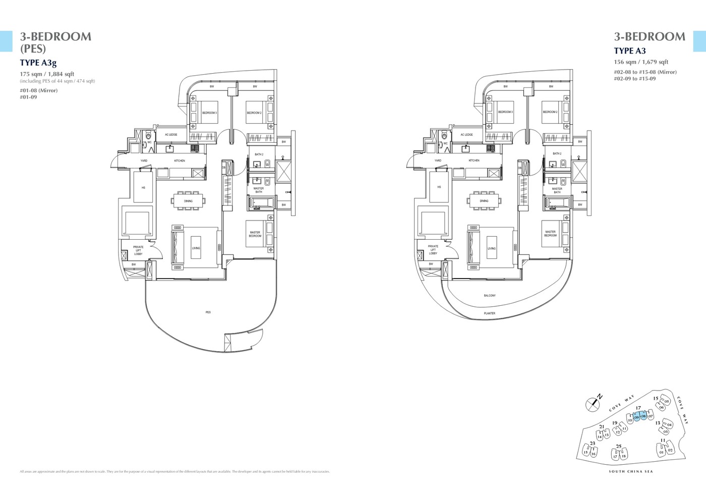 Cape Royale 3 Bedroom Type A2 floor plan