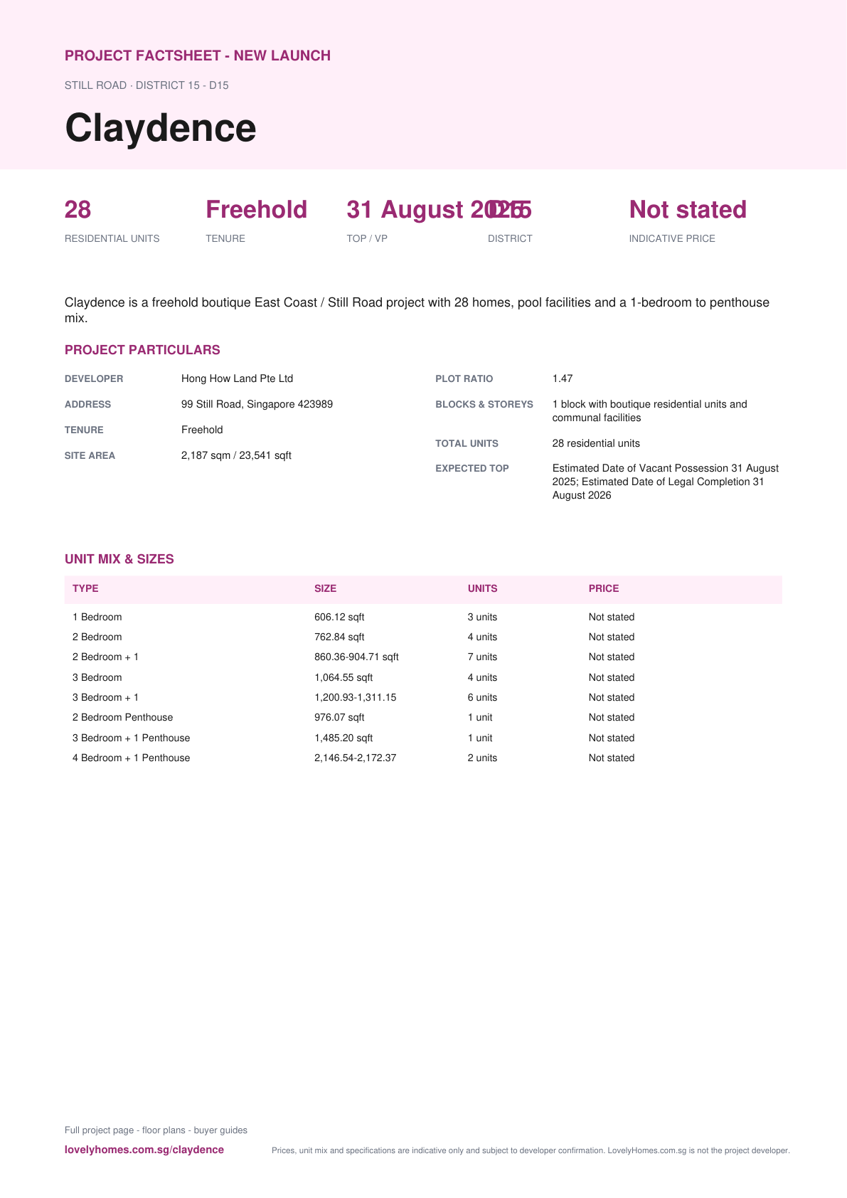 Claydence factsheet page 1