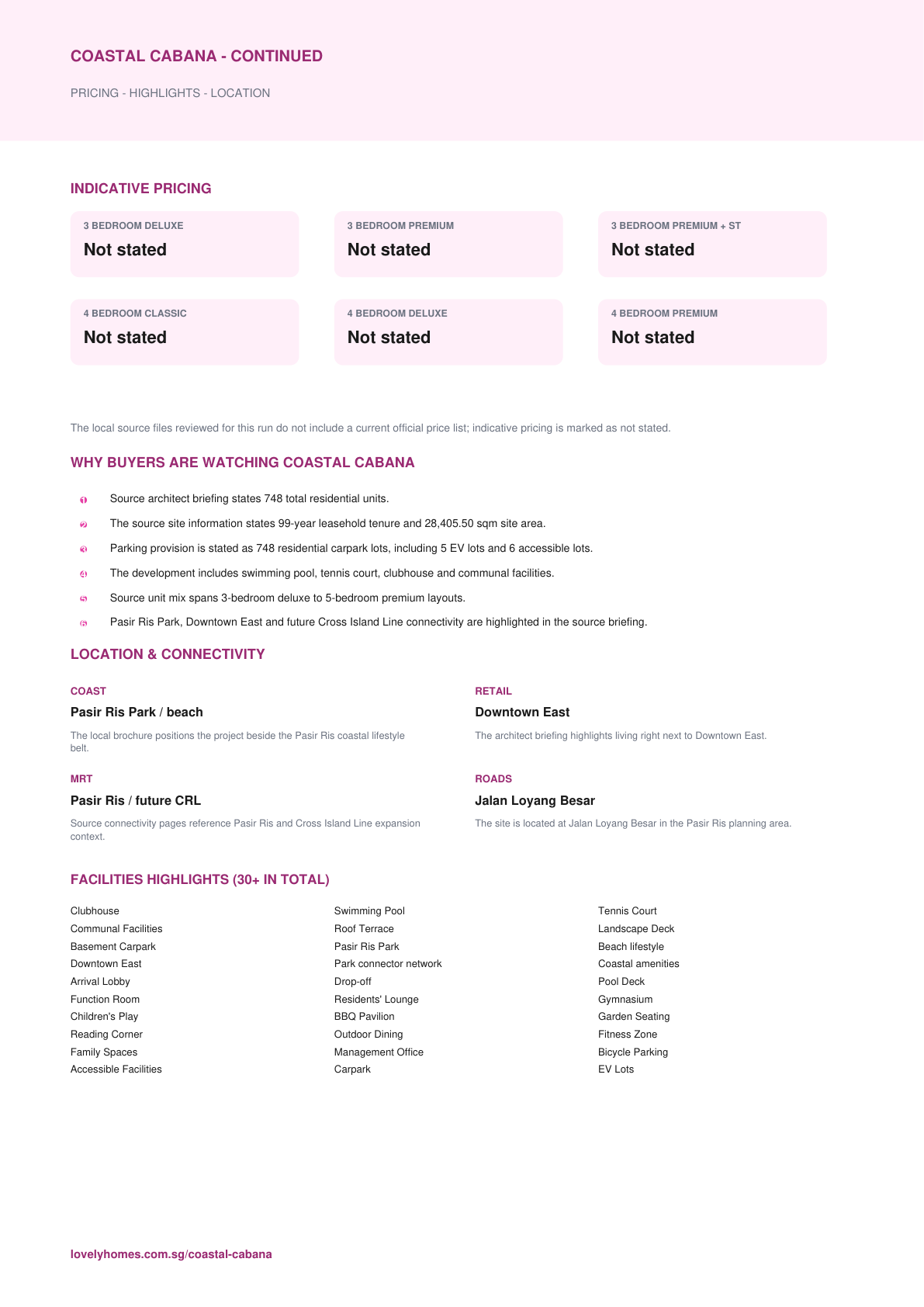 Coastal Cabana factsheet page 2