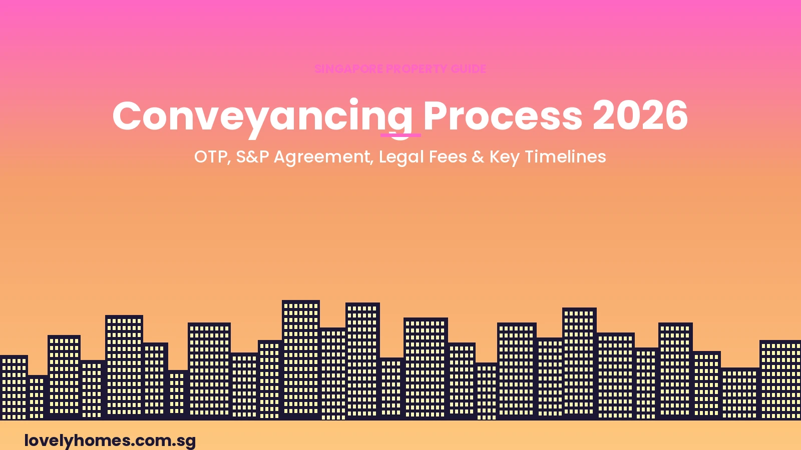 Conveyancing Process Singapore 2026 hero — pink sunset over Singapore skyline