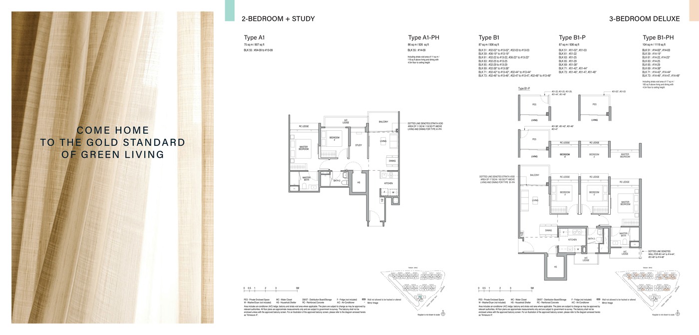 Copen Grand 2 Bedroom + Study floor plan