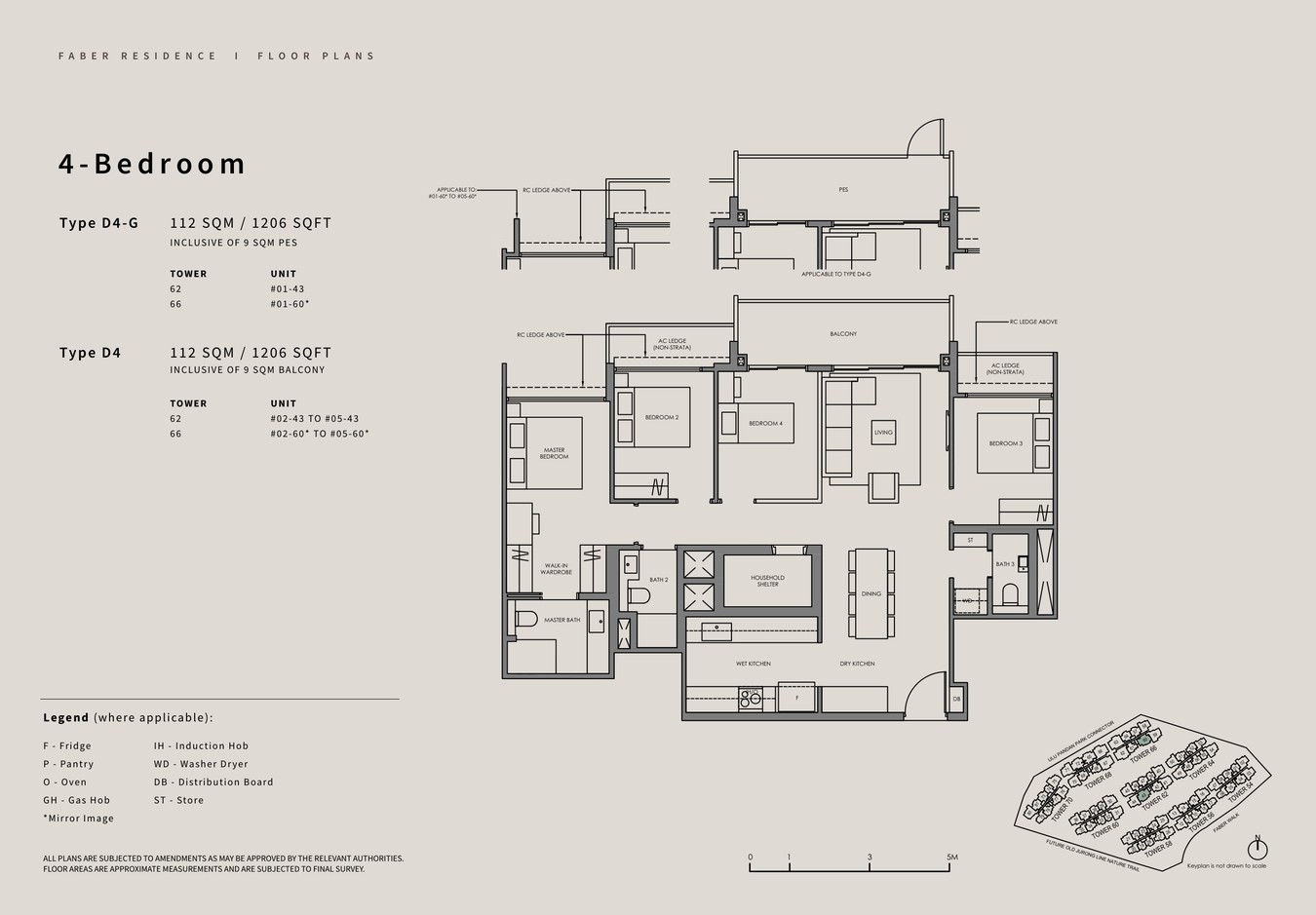 Faber Residence 4 Bedroom Type D4 representative floor plan