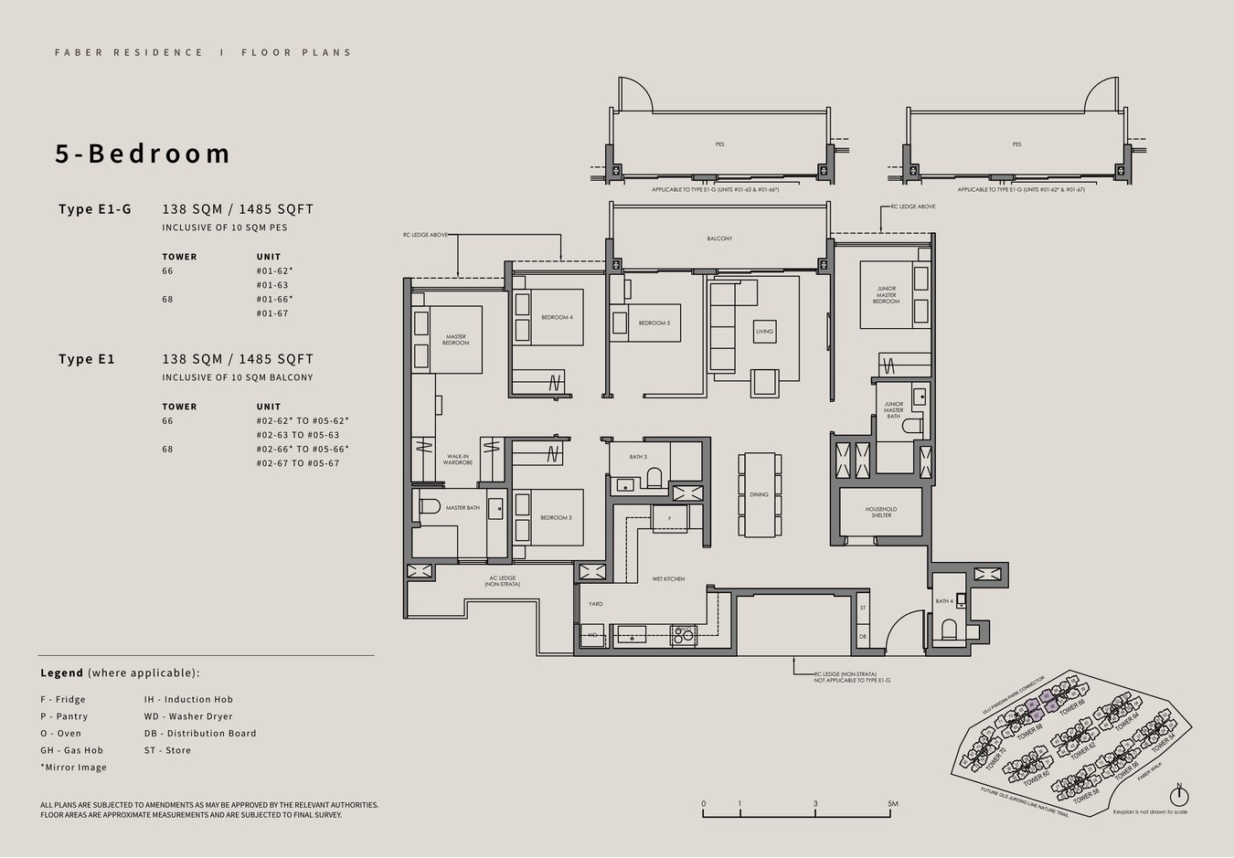 Faber Residence 5 Bedroom Type E1 representative floor plan