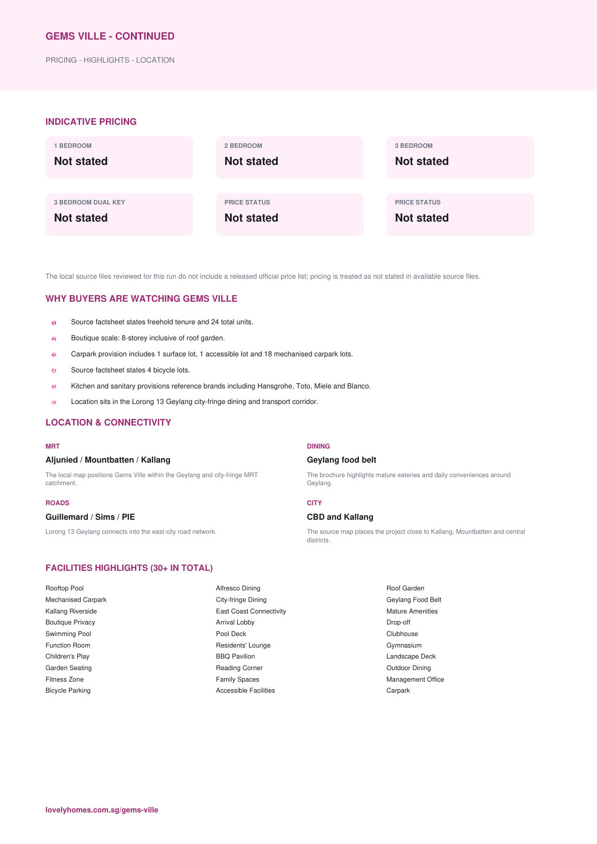 Gems Ville factsheet page 2