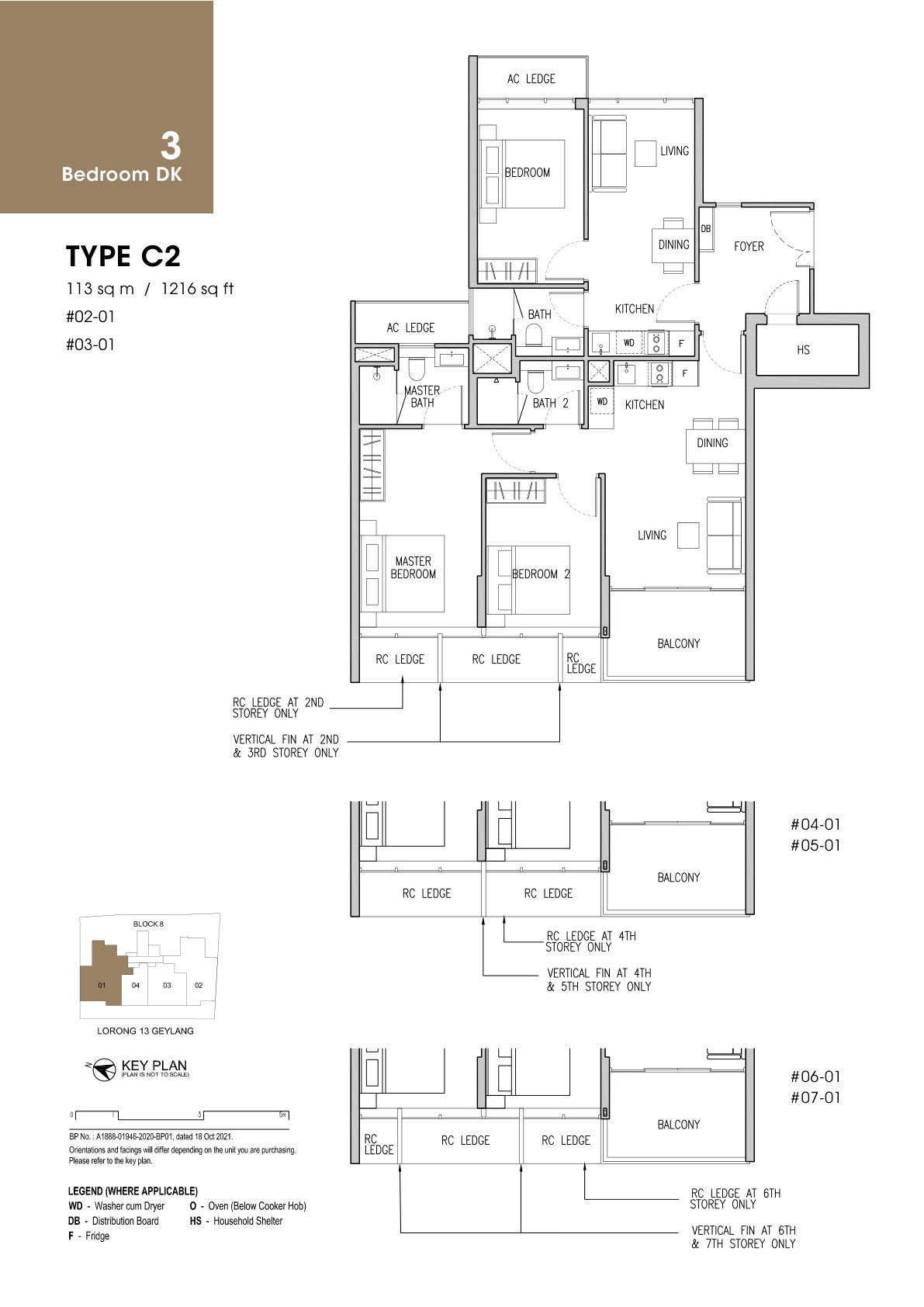 Gems Ville 3 Bedroom Dual Key Type C2 floor plan