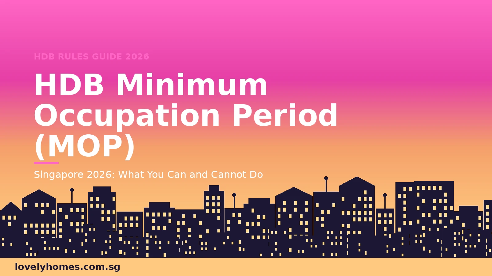 HDB Minimum Occupation Period MOP Singapore 2026 guide — Standard Plus Prime BTO rules