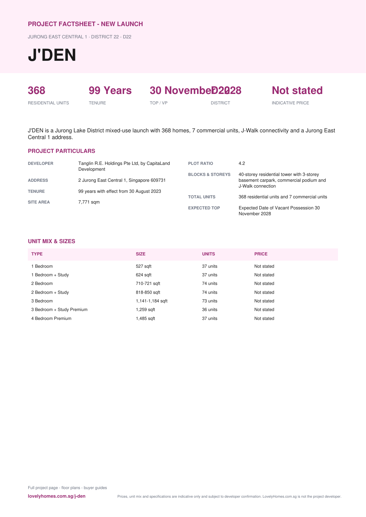 J'DEN factsheet page 1