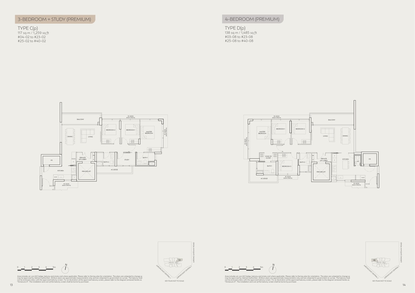 J'DEN 3 Bedroom + Study and 4 Bedroom floor plan