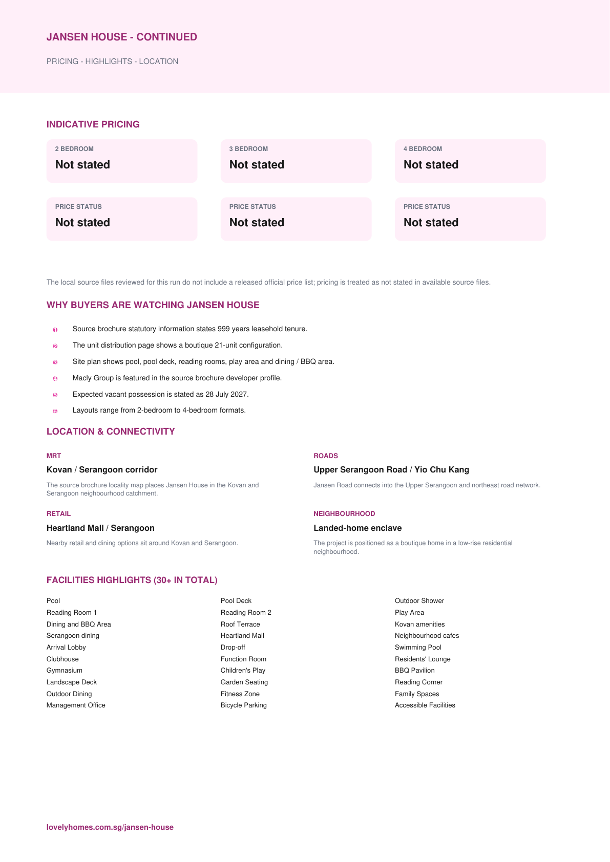 Jansen House factsheet page 2