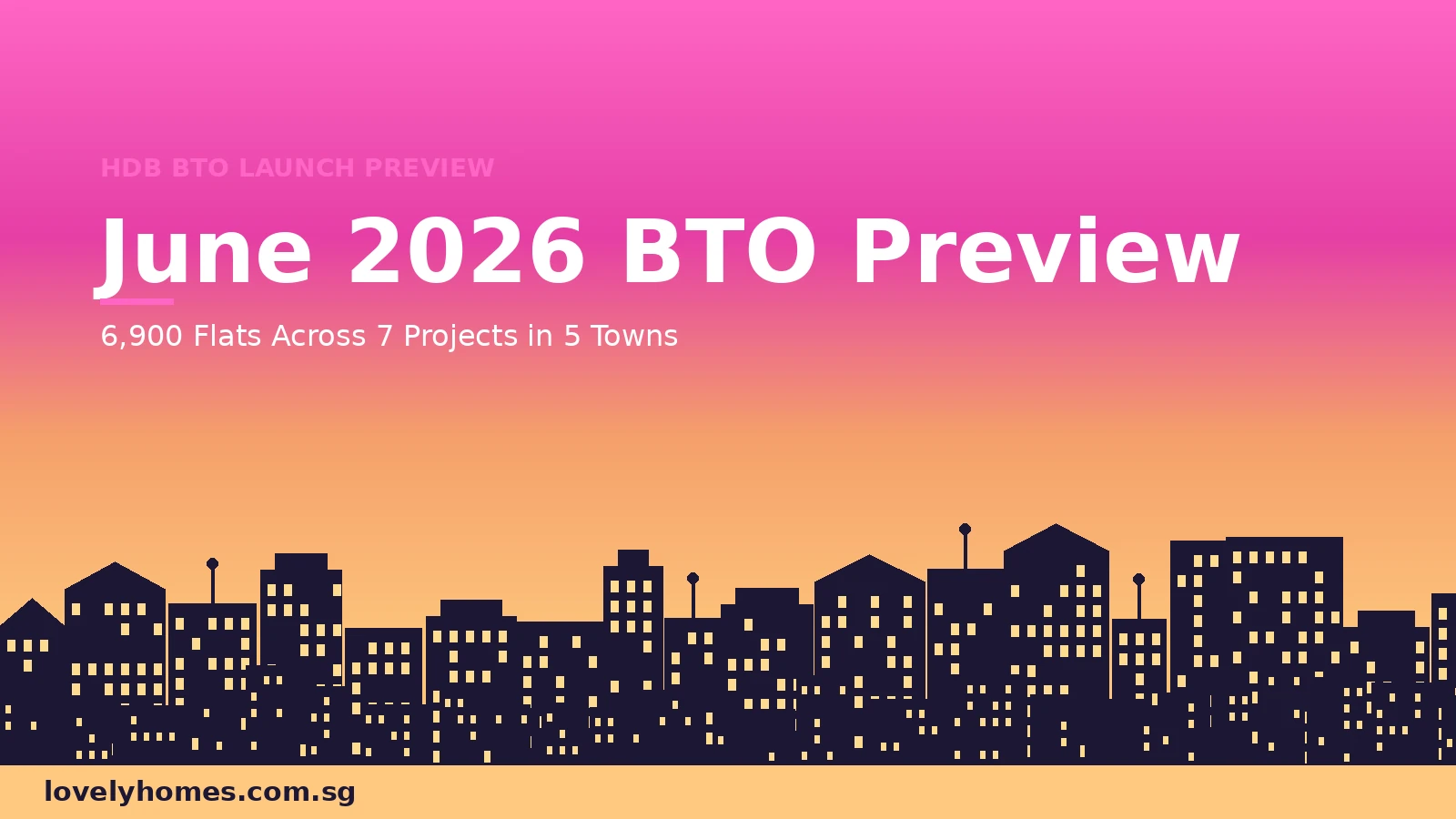 June 2026 BTO launch preview Singapore — 6,900 flats across 7 projects in 5 towns
