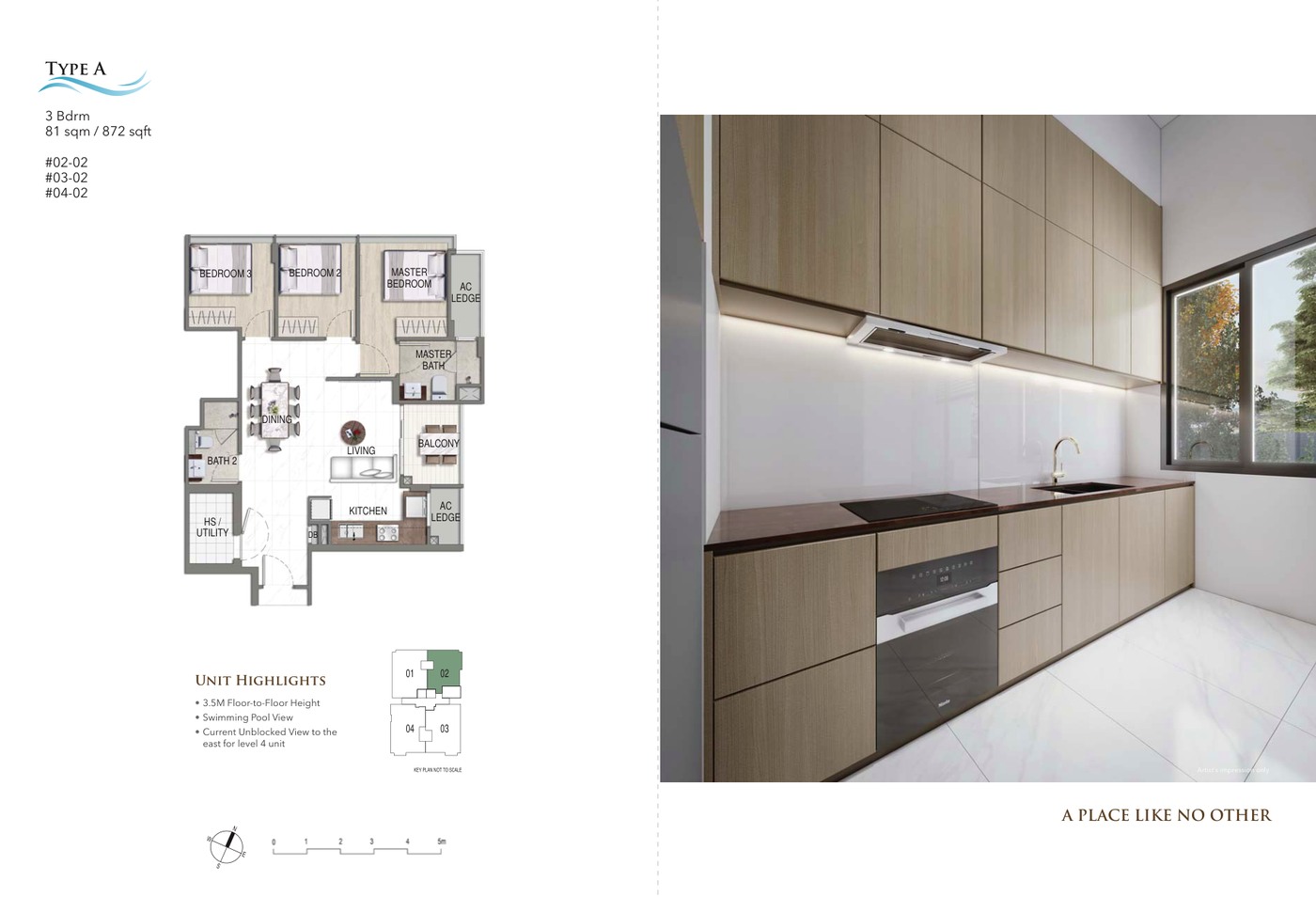 K Suites 3 Bedroom Type A floor plan