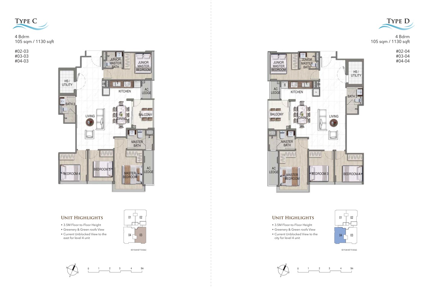 K Suites 4 Bedroom Type C floor plan