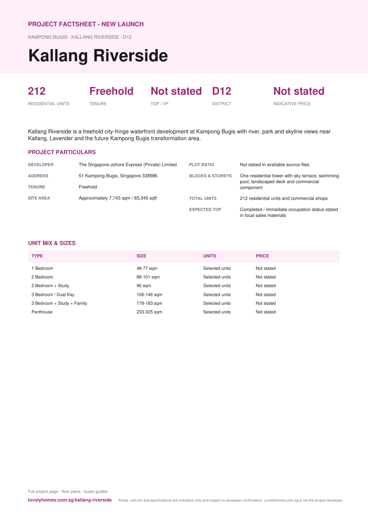 Kallang Riverside factsheet page 1