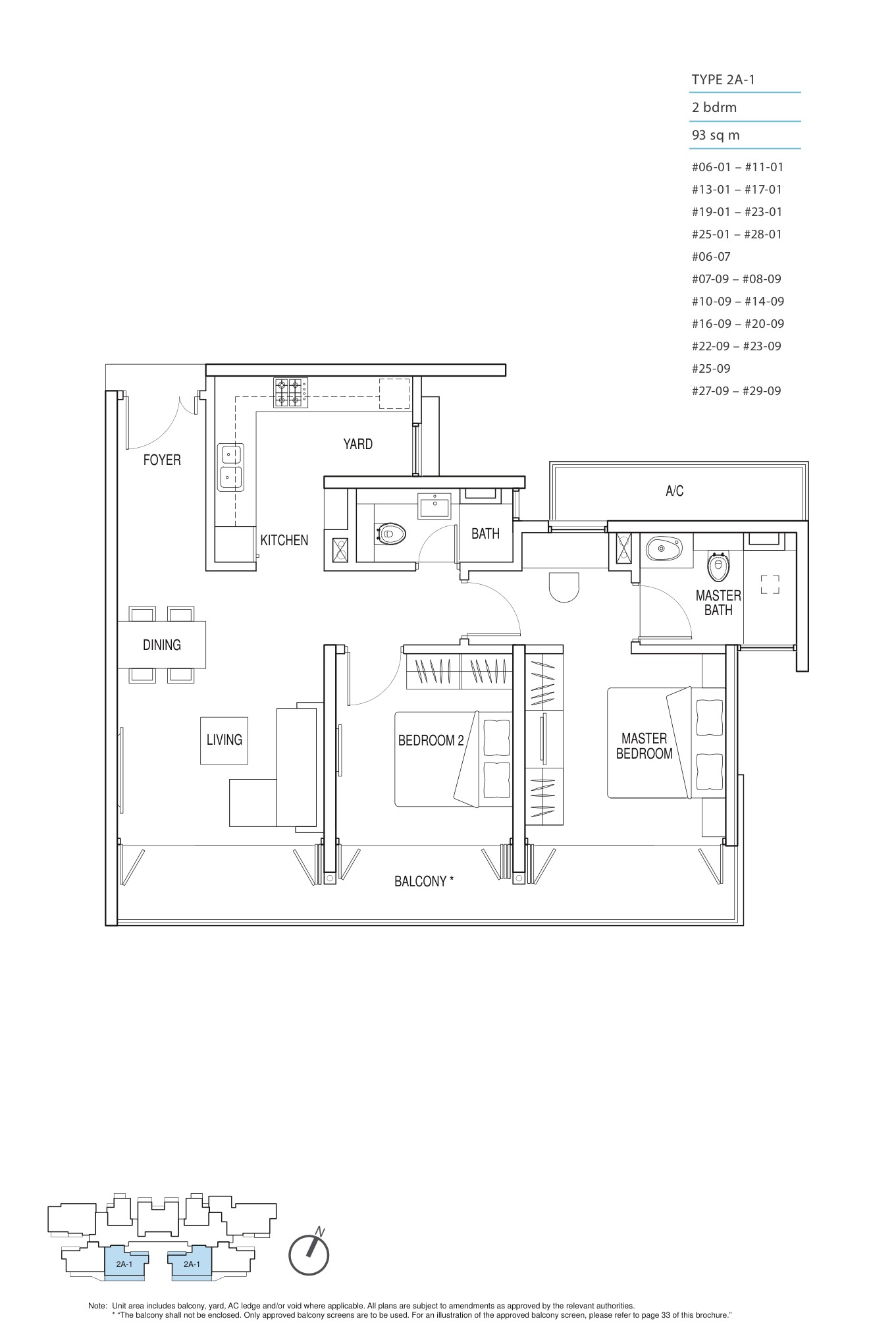 Kallang Riverside 2 Bedroom Type 2A floor plan