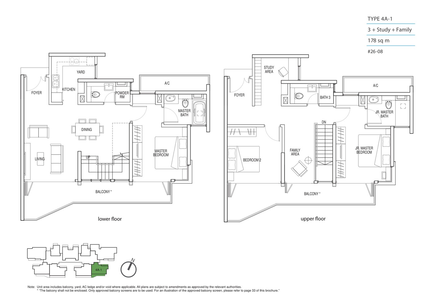 Kallang Riverside 3 Bedroom + Study Family floor plan