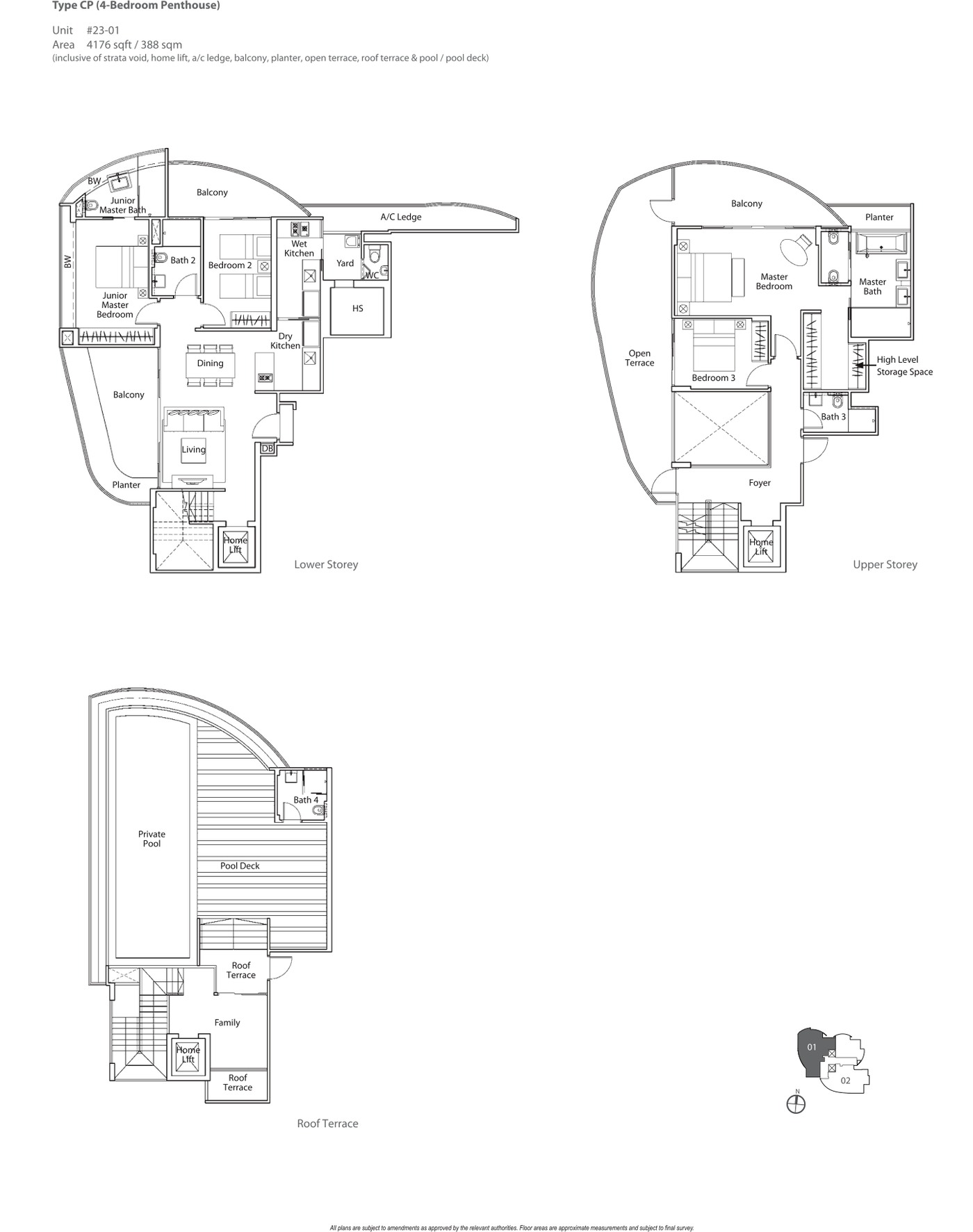 Lucida Penthouse / Larger Format Plans floor plan