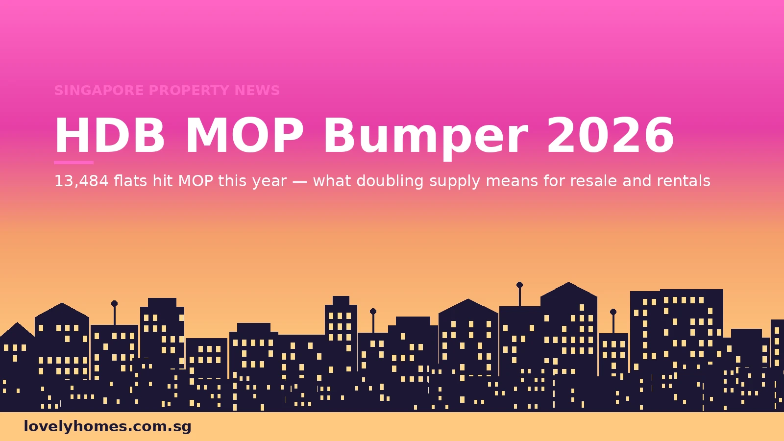 HDB MOP Supply Bumper 2026 — 13,484 flats reaching Minimum Occupation Period reshape Singapore resale and rental