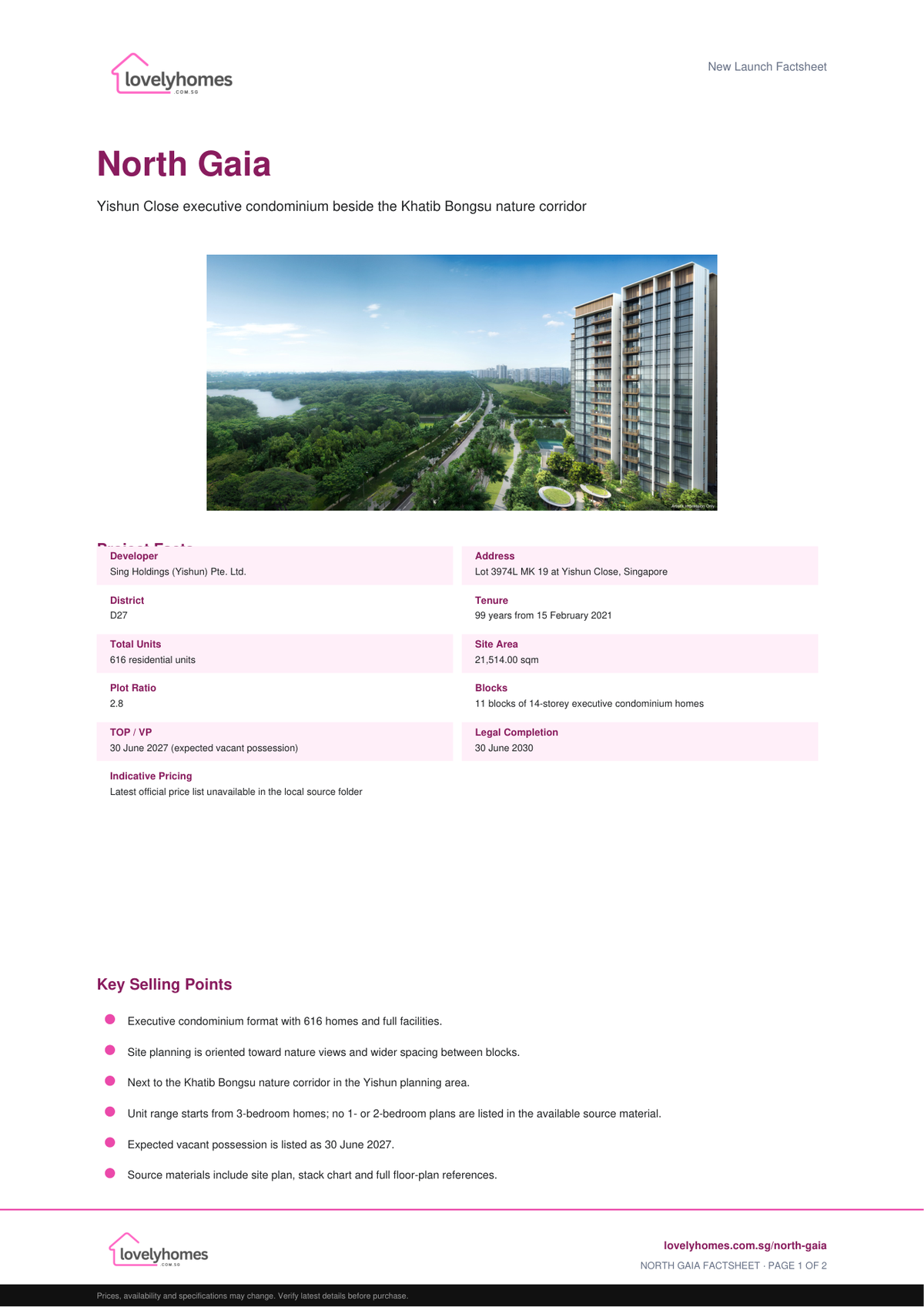North Gaia factsheet page 1 preview