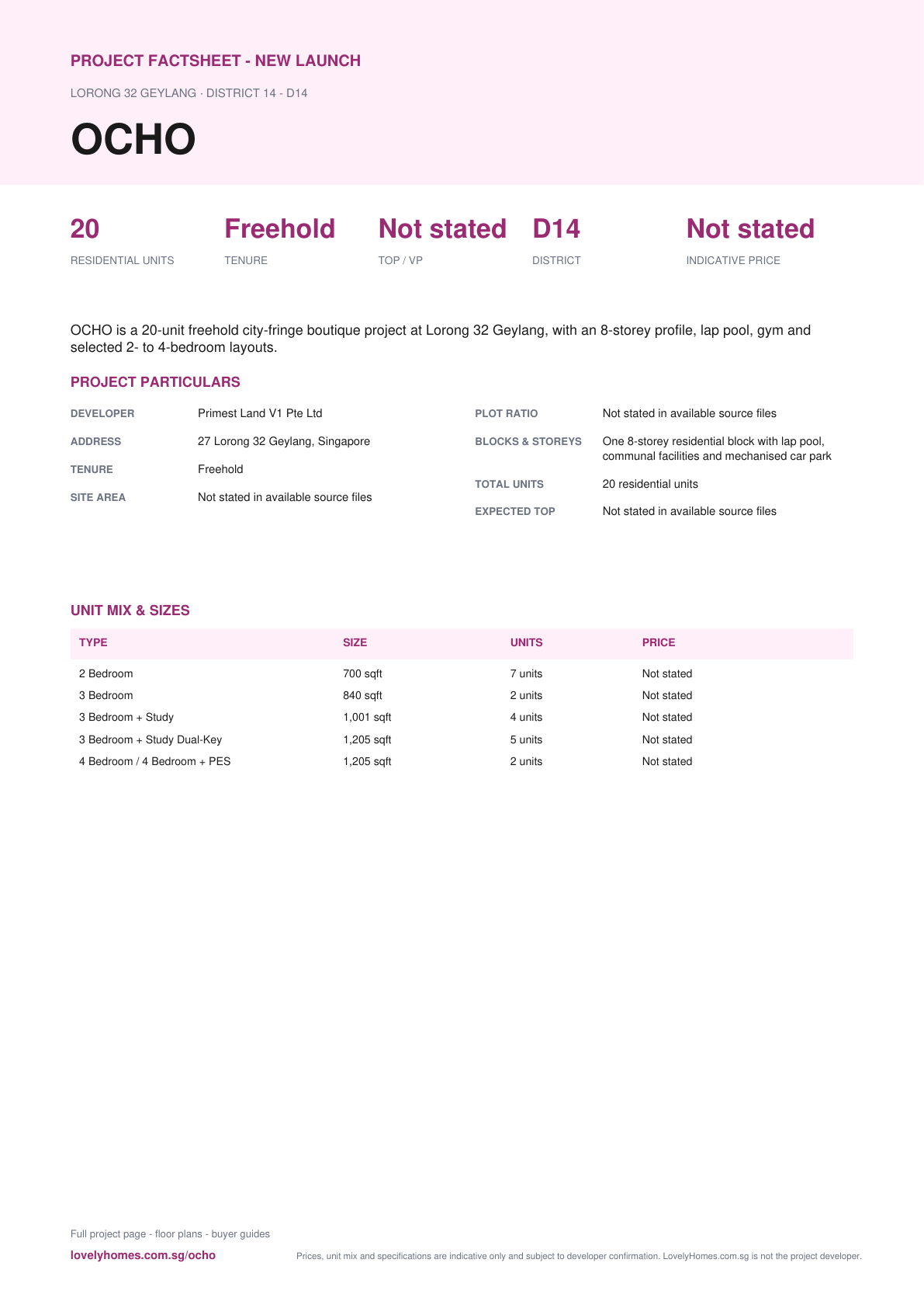 OCHO factsheet page 1